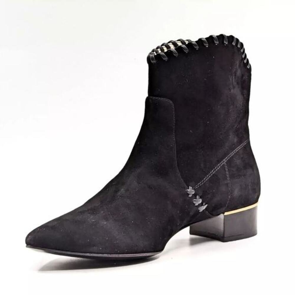 Bruno Magli Women's Marlene Western Cowboy Black Suede‎ Ankle Boots EU 36 US 5.5